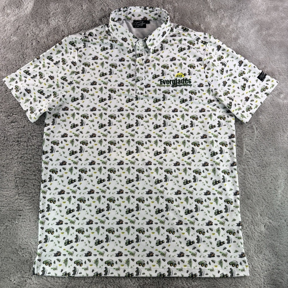 Sunday‎ Swagger Everglades Polo Men's L Tractor Golf Shirt Stretch Performance